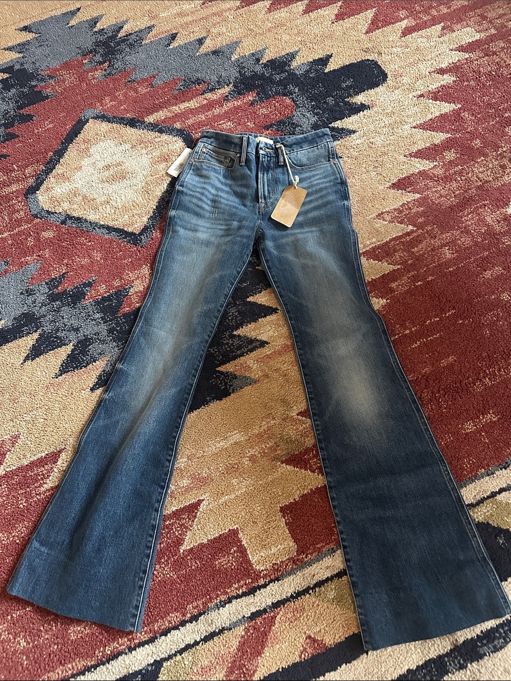 Classic High-Rise Flare Jeans in Washed Blue — Women's Stretch Denim